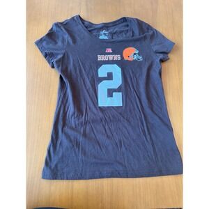 Majestic Johnny Manziel Browns #2 Jersey‎ Tee T-Shirt Football NFL L